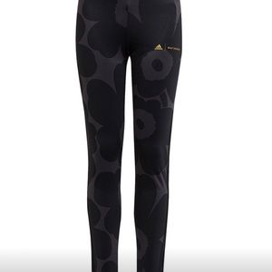 ADIDAS x MARIMEKKO Long Tights Leggings Black Gray Floral  (NWT, Size M)